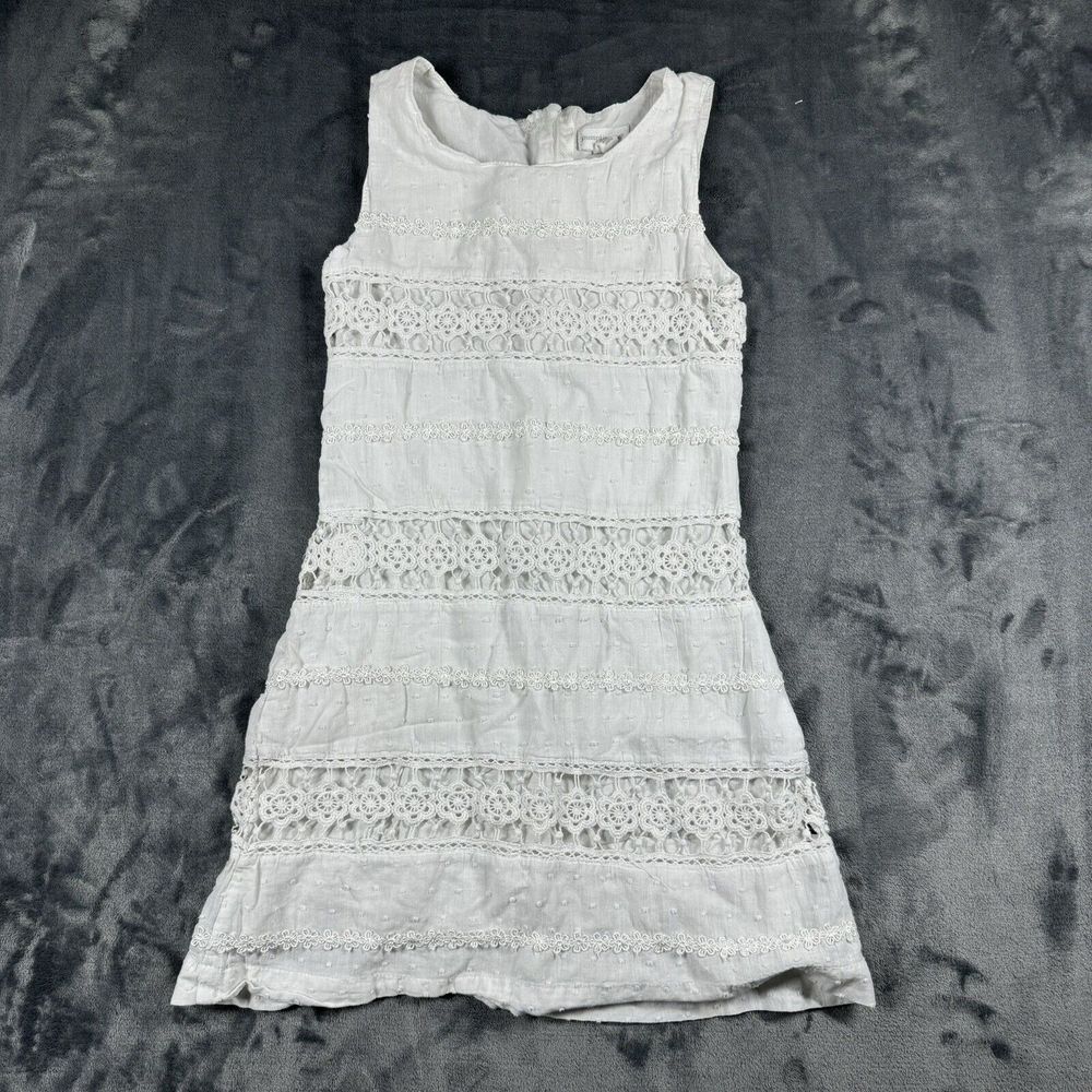 Pumpkin Patch Knit Dress Girls 7 Years Floral White‎ Crochet Christening Boho